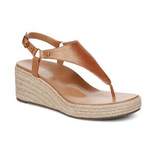 VIONIC Kirra Wedge Platform Sandal Argan Brown - Women's Size 7